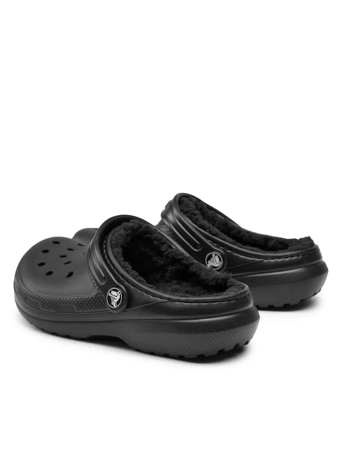 Шлепанцы для мальчика Classic Lined Clog Crocs, черный — фото 3
