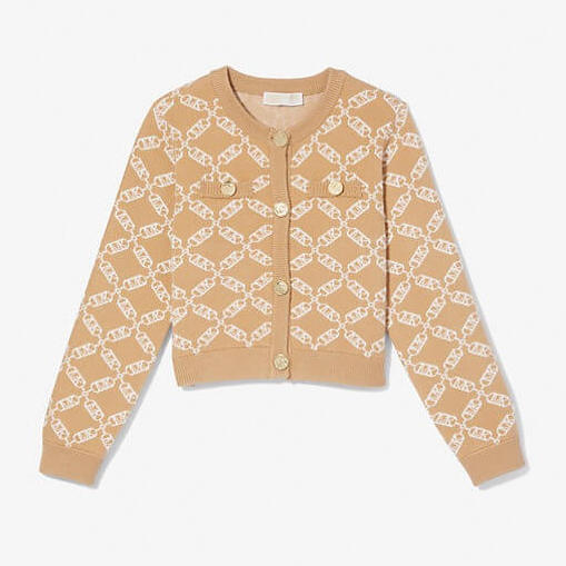 

Кардиган Michael Kors Kids Empire Logo Print Knit, светло-коричневый