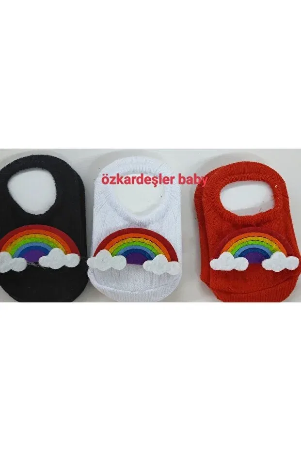 Детские носки-балетки с узором Özkardeşler Baby, Black, White, Red