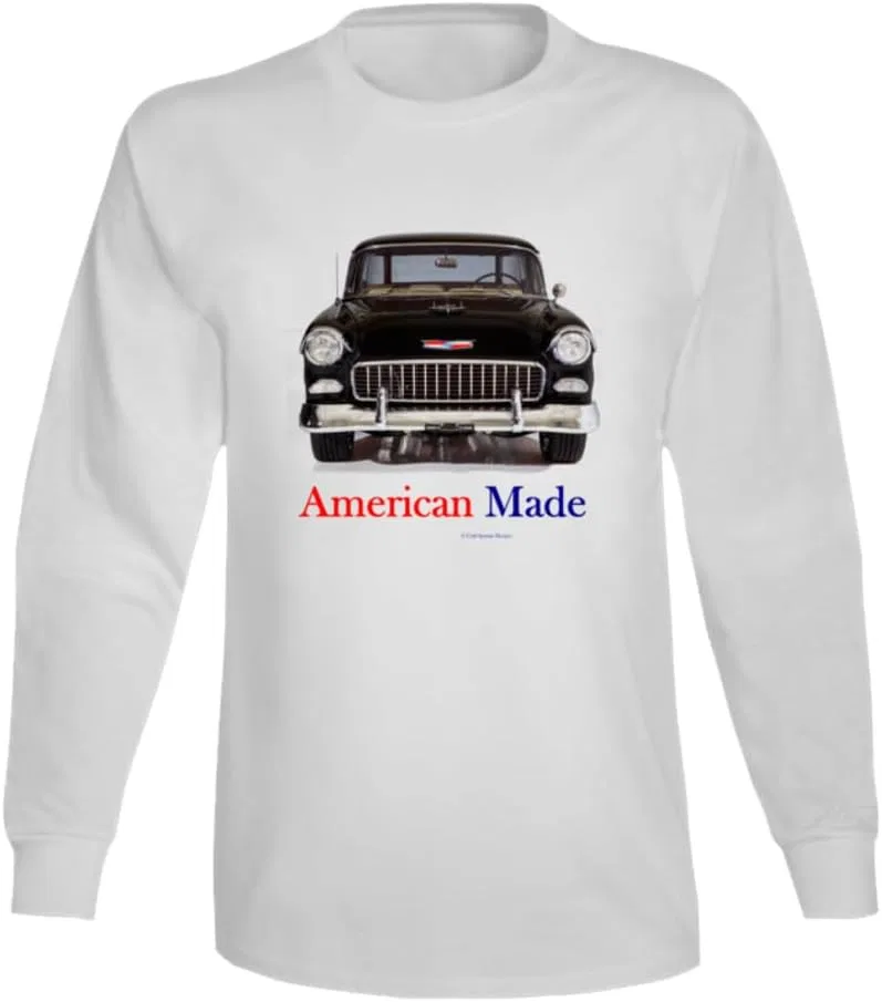 Мужская футболка с длинным рукавом Chevy Muscle Car, White