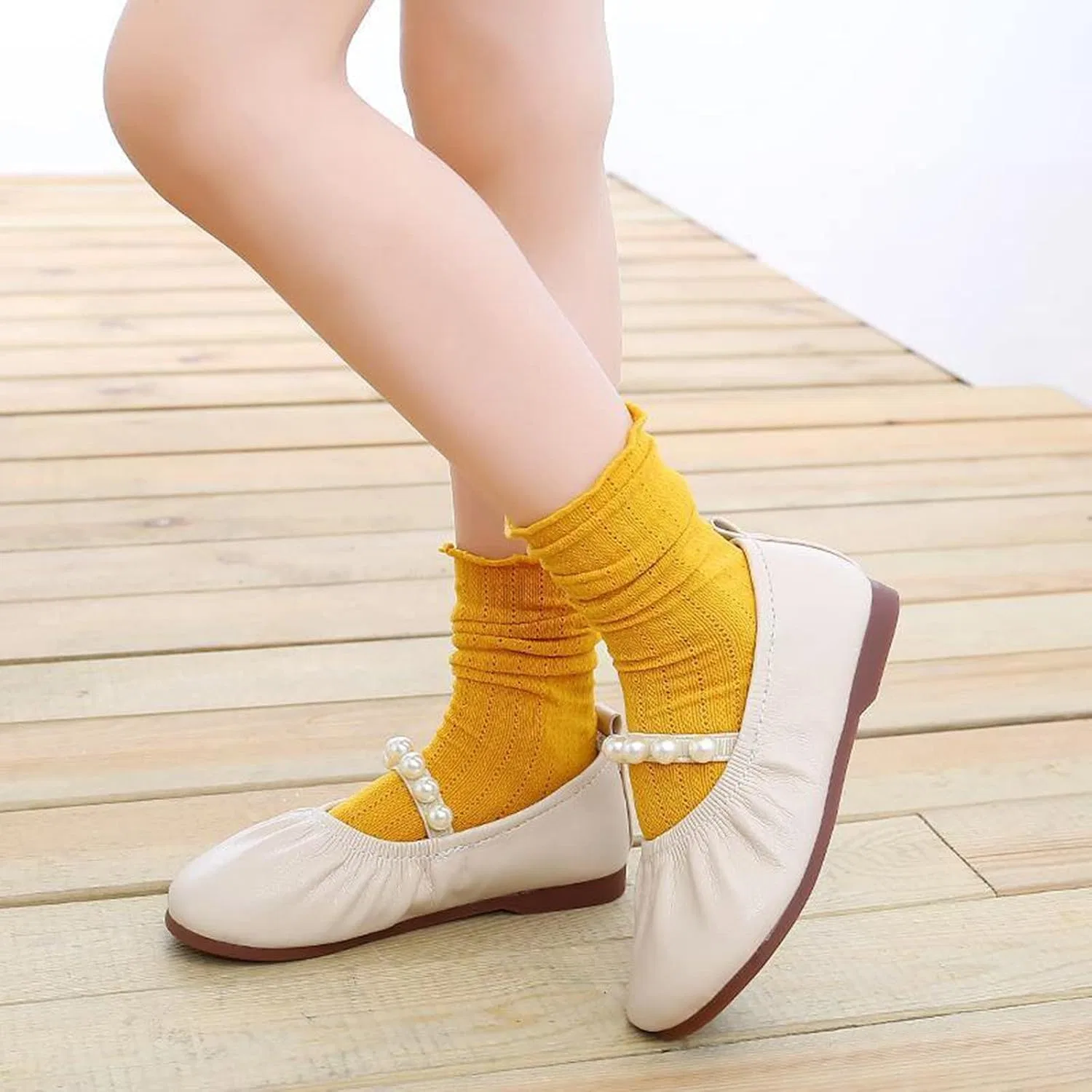Детские балетки для девочек с мемори-пеной House Slipper, Beige — фото 3