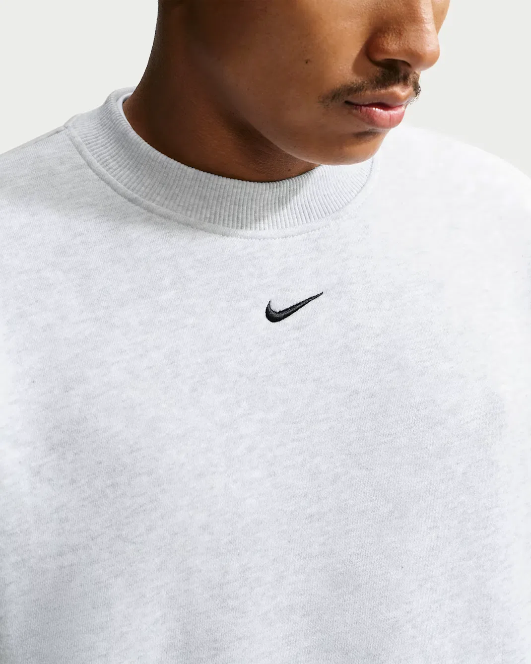 Мужская толстовка с круглым вырезом Nike Solo Fleece, Birch Heather/Black — фото 3