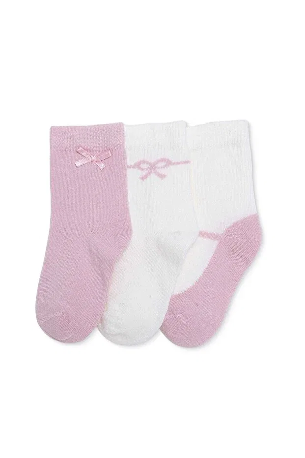 Детский комплект носков для девочек с принтом Ebebek Hello Baby, Pink