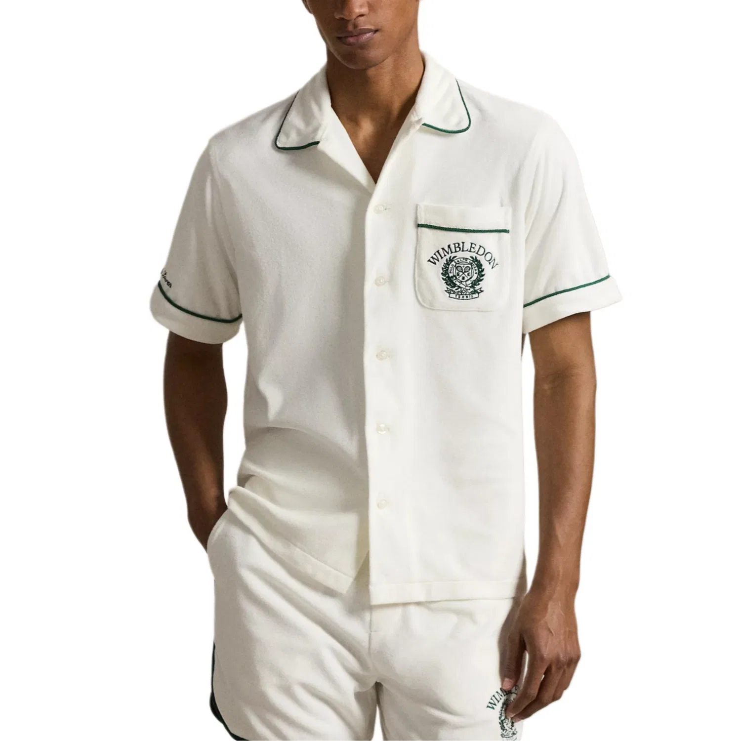 Мужская рубашка поло с воротником Polo Ralph Lauren Wimbledon, White — фото 4