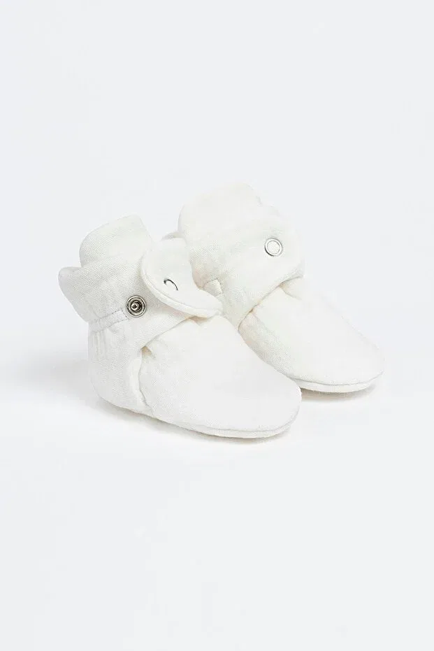 Детские пинетки из органического хлопка Babyzilla, White — фото 2