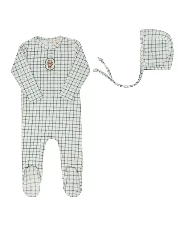 Детский комплект из футера с принтом Plaid Sheep Collection Ely'S & Co., Teal