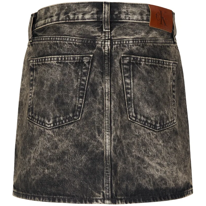 Женская джинсовая юбка-шорты Calvin Klein, Denim Charcoal Gray — фото 3