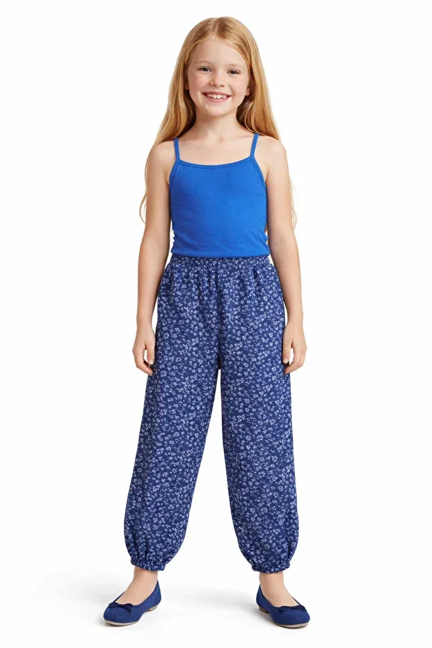 Детские спортивные штаны для девочек с принтом Tiny Flower Two Thread Lovetti, Patterned
