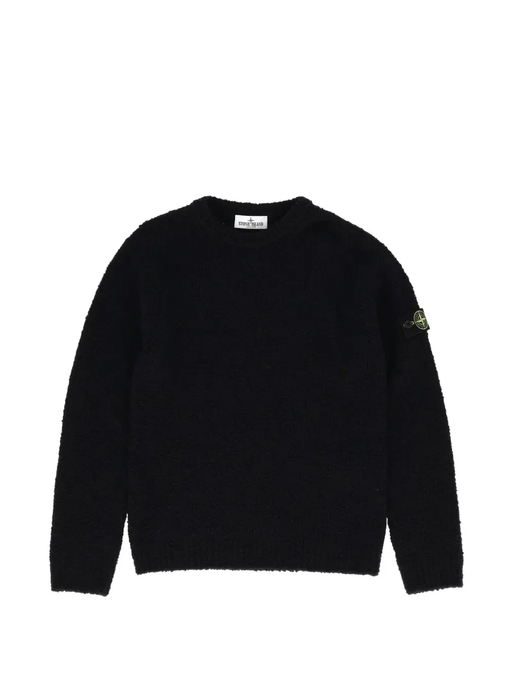 Трикотажный свитер с логотипом Stone Island Junior, черный