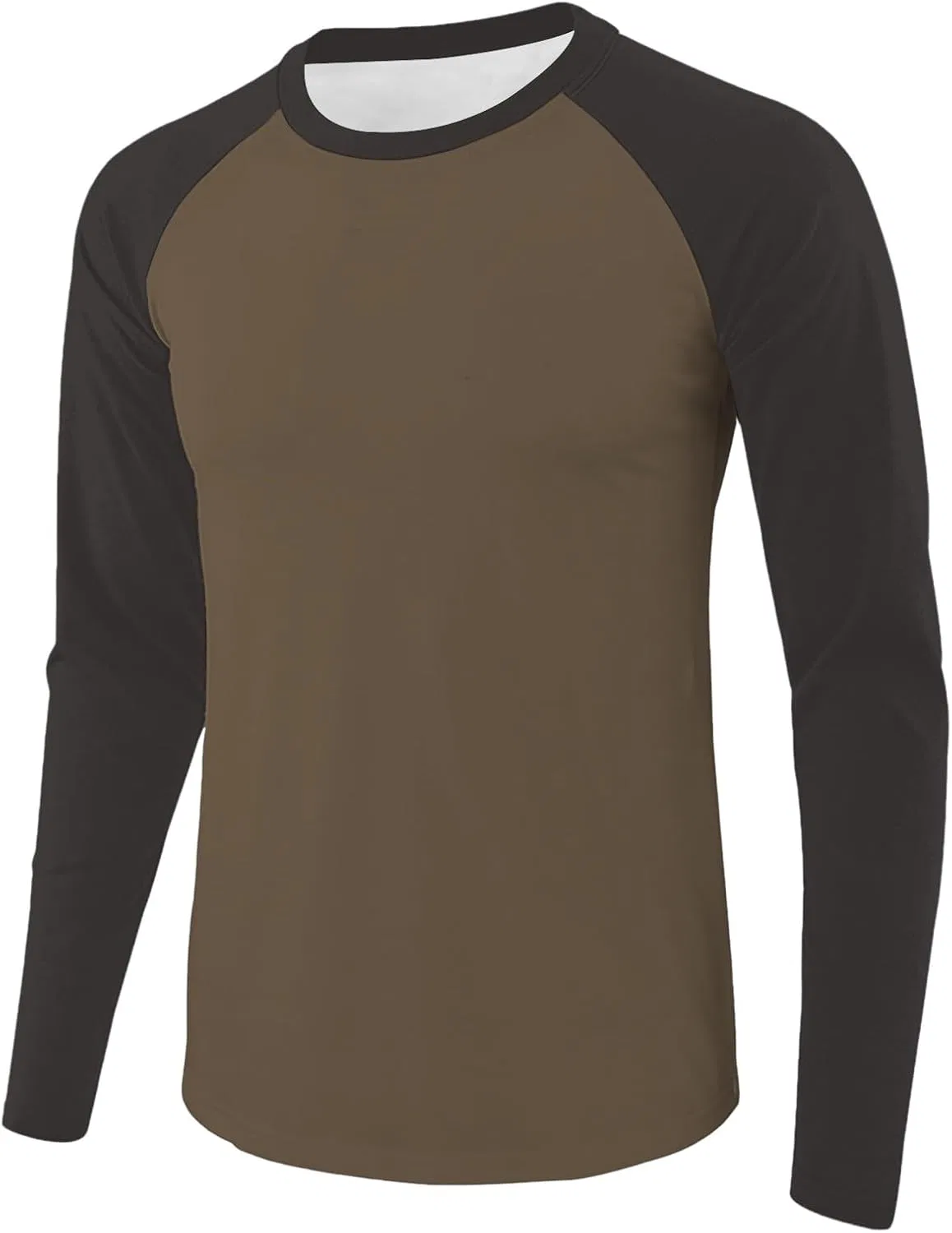 Мужская футболка реглан с длинным рукавом Color Block, Brown/Gray