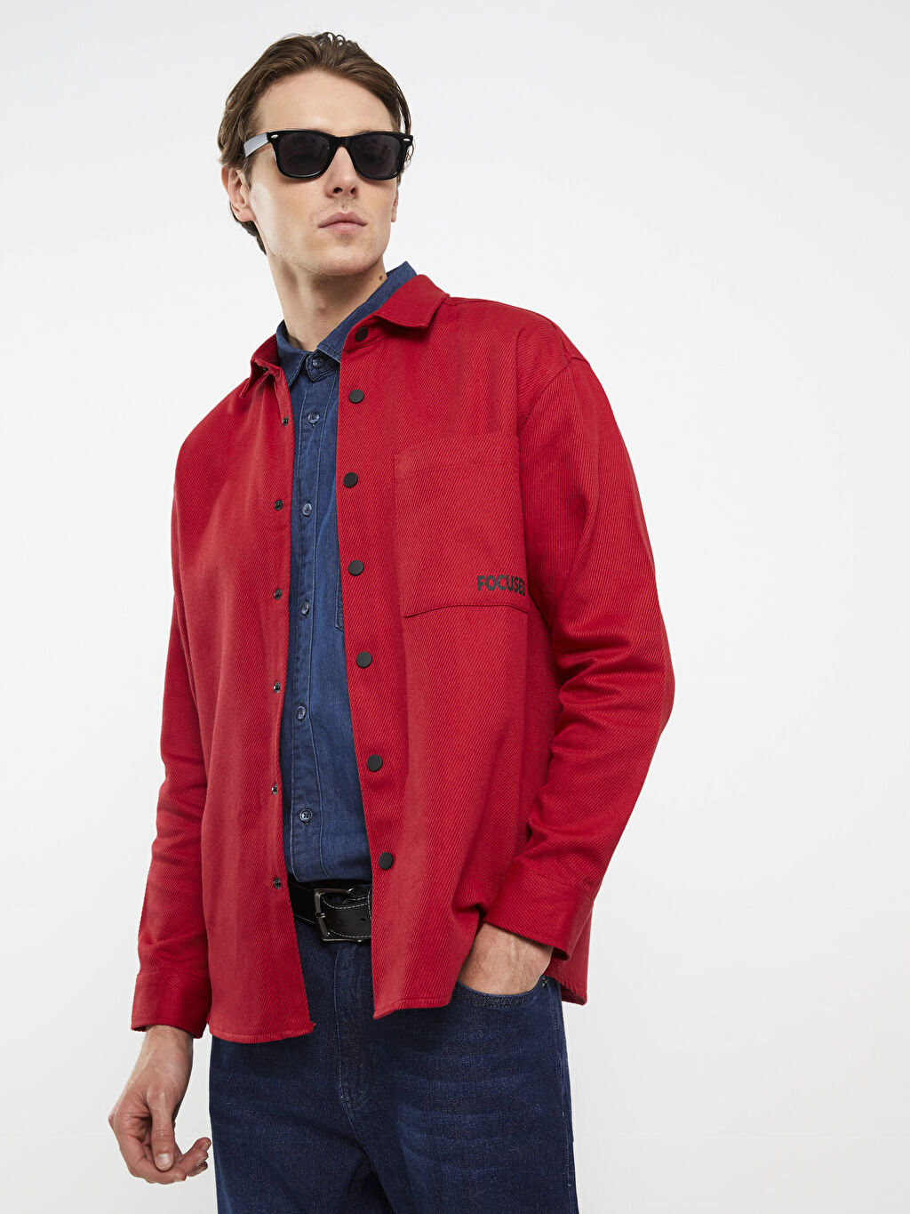 

Рубашка из габардина классического кроя с длинными рукавами LCW Casual