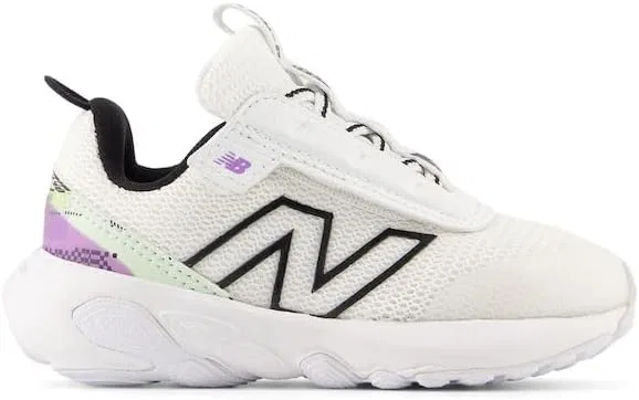 Детские кроссовки для девочек с липучкой New-b 1440 V1 New Balance, White/Black/Purple Fade — фото 3