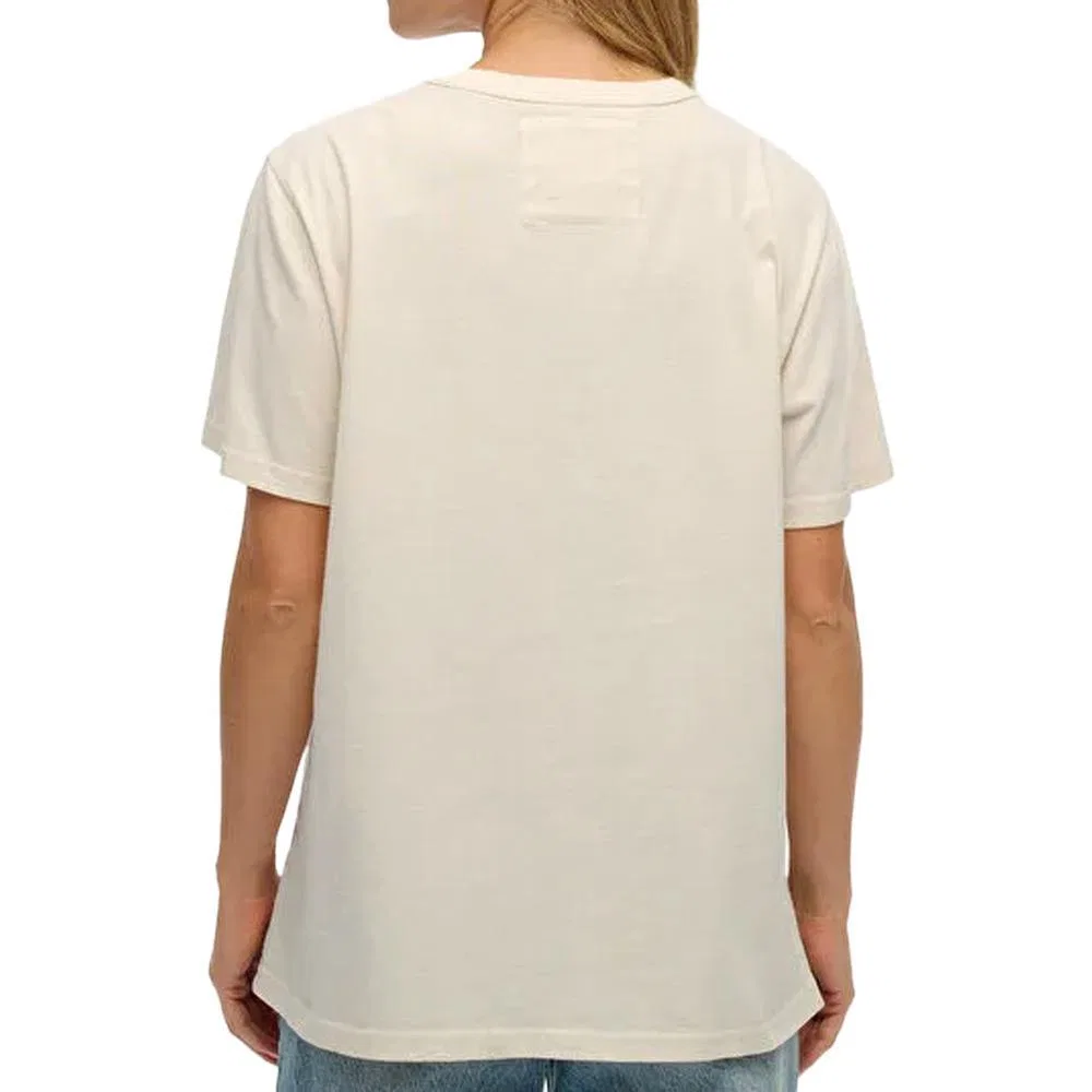 Женская хлопковая футболка с коротким рукавом Superdry Athletic Tonal, Weiß — фото 3