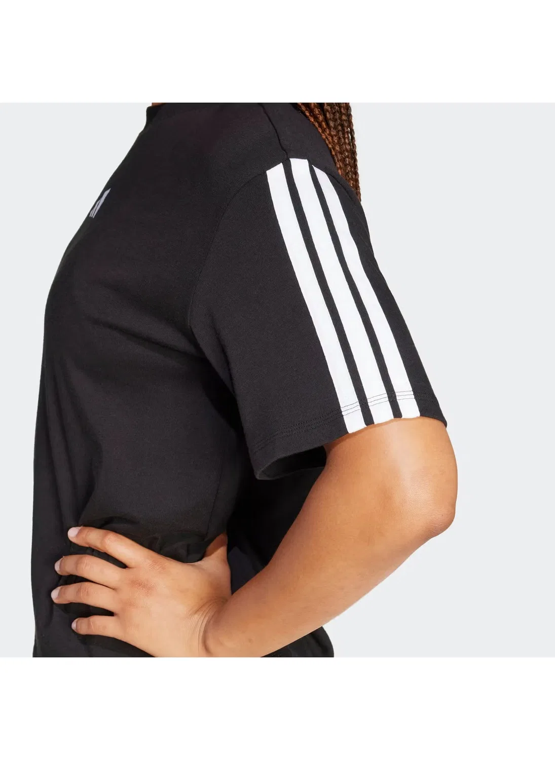 Футболка свободного кроя с принтом 3-Stripes Adidas, черный — фото 4
