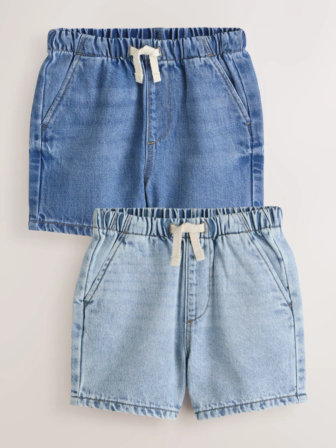 Шорты джинсовые, набор 2 шт, Blue Denim Bleach Next, голубой деним