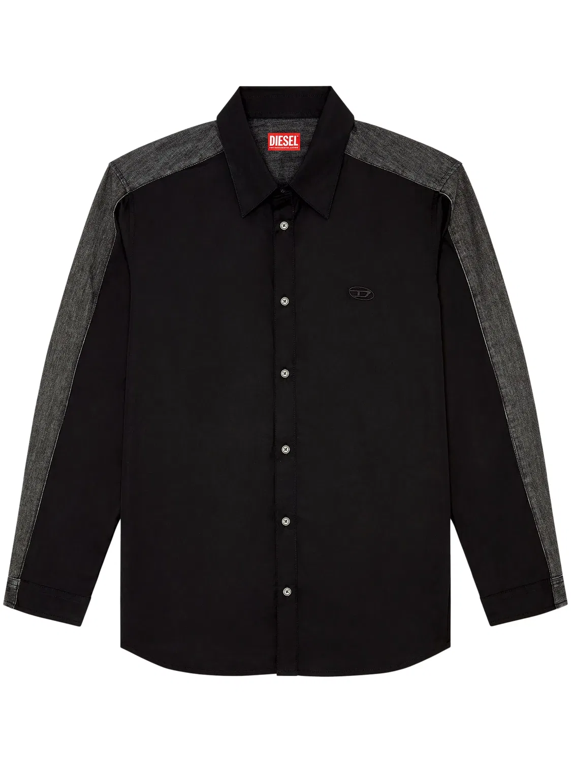 Рубашка S-Simply-DNM из хлопка Diesel, черный