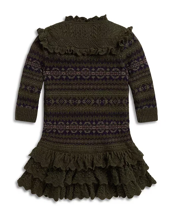 Детское платье для девочек с принтом Fair Isle Ralph Lauren, мультиколор — фото 2