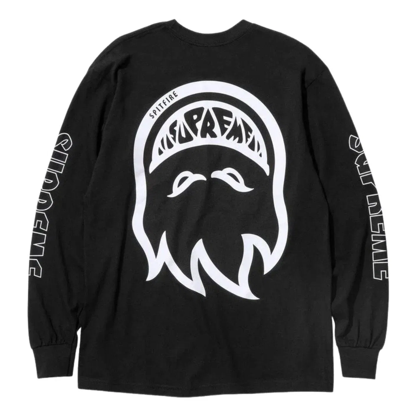 Мужская футболка с длинным рукавом с принтом Supreme x Spitfire SS26 Bighead, черный
