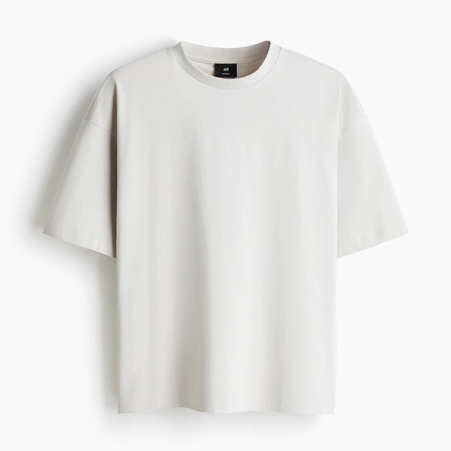 

Футболка H&M Cotton Oversized Fit, светло-серый