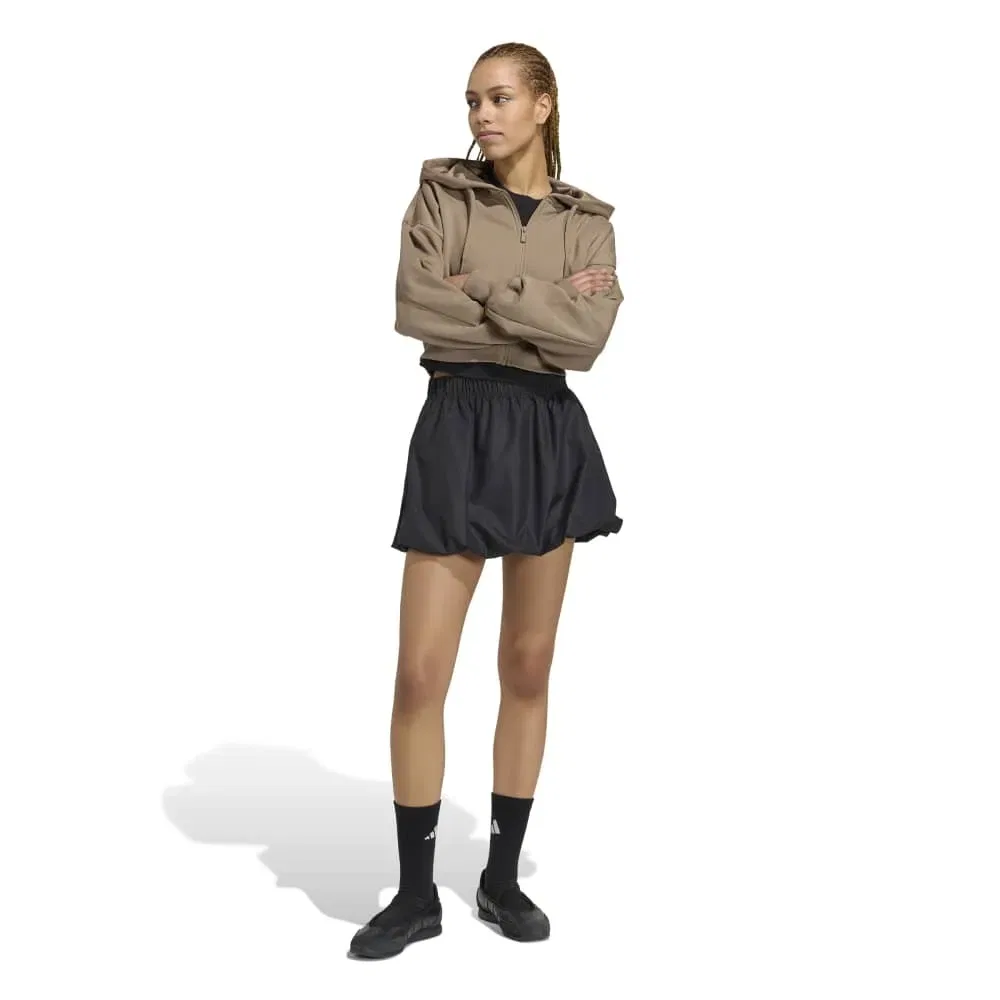 Женский свитшот из флиса с полной застежкой-молнией Adidas Essentials Contemporary Fleece, Brown — фото 3