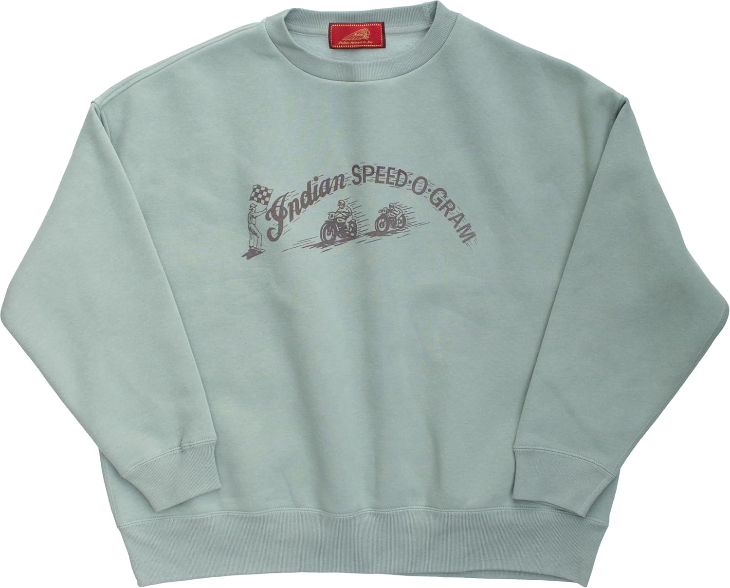 

Индийская толстовка с крупным силуэтом, 10 унций, в стиле ретро-велосипедных гонок Indian, дымчато-зеленый