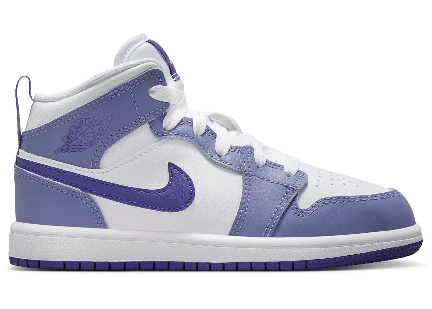 Детские кроссовки с высоким берцем Jordan 1 Mid Jordan Dusty Amethyst/White/Court Purple