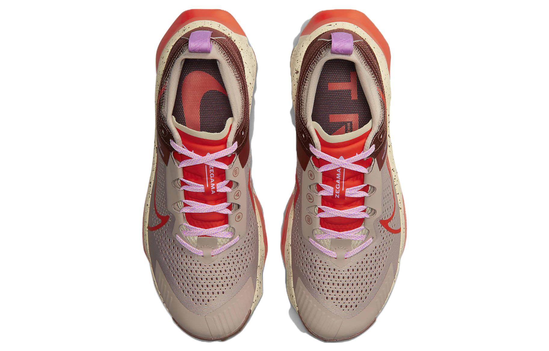 Кроссовки мужские Nike Zoomx Zegama для трейлраннинга, коричневый/красный — фото 4