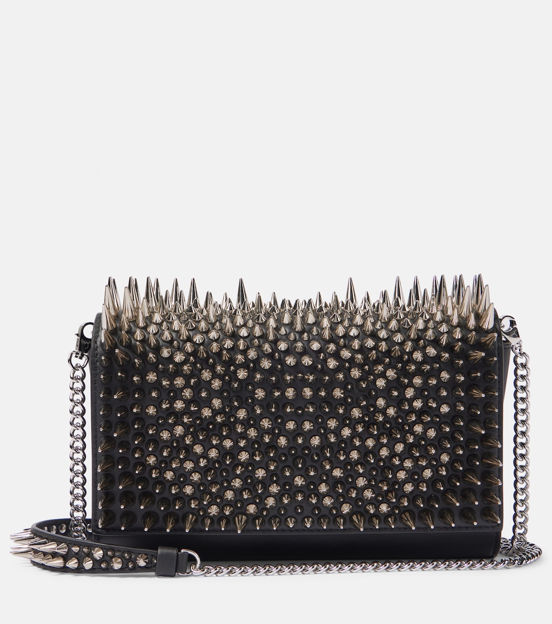

Кожаный клатч Paloma с шипами Christian Louboutin, Black/Silver