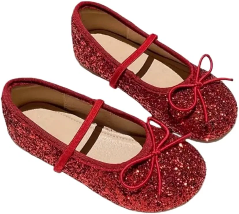 Детские туфли для девочек с блестками Mary Jane JGKDTX, Red