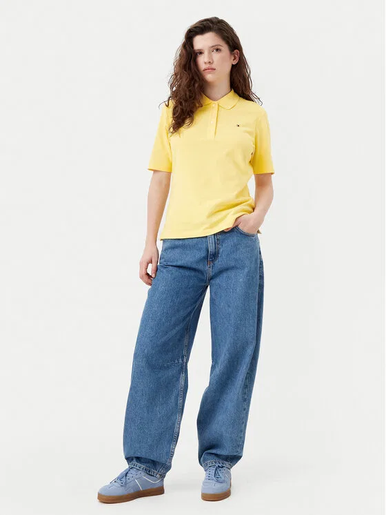 Поло regular fit Tommy Hilfiger, желтый — фото 2