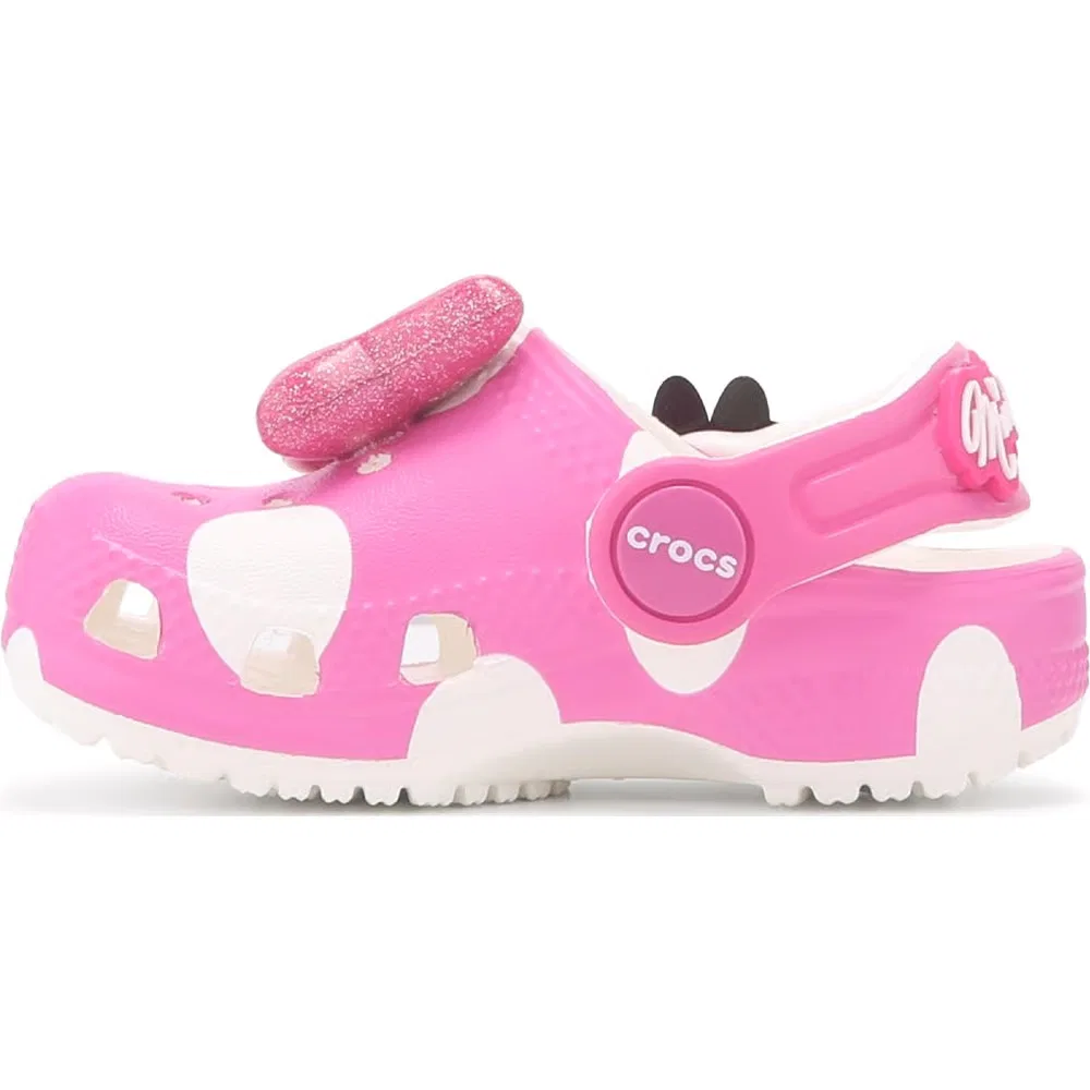 Детские классические сабо Minnie Mouse Crocs, Pink/White Dots — фото 3