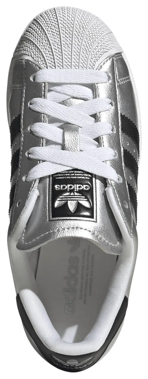 Детские кроссовки для мальчиков с кожаным верхом Superstar II adidas, Core Black Silver Metallic Silver Metallic — фото 4