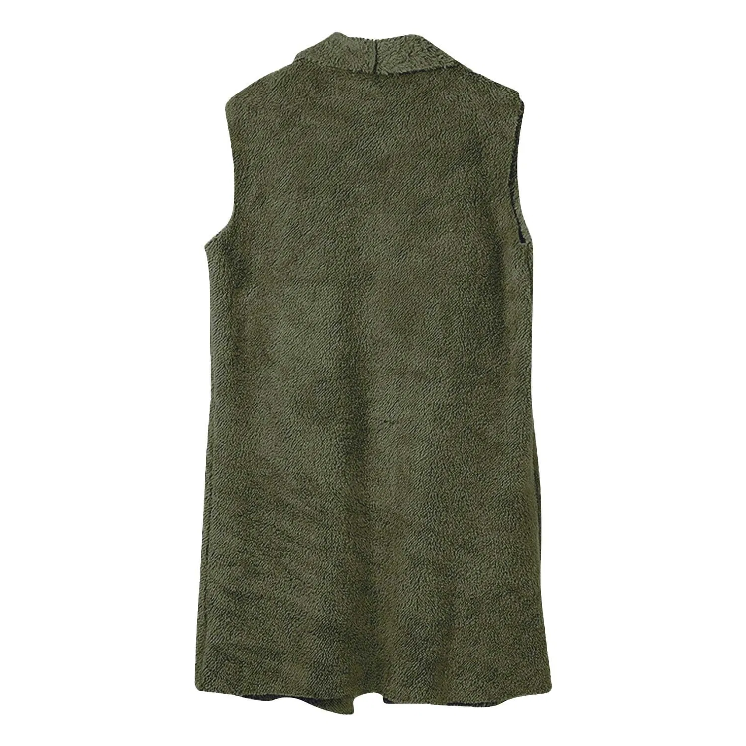 Женский жилет без рукавов из флиса Cozy Shawl Soft Cardigan Jacket Western, verde — фото 4