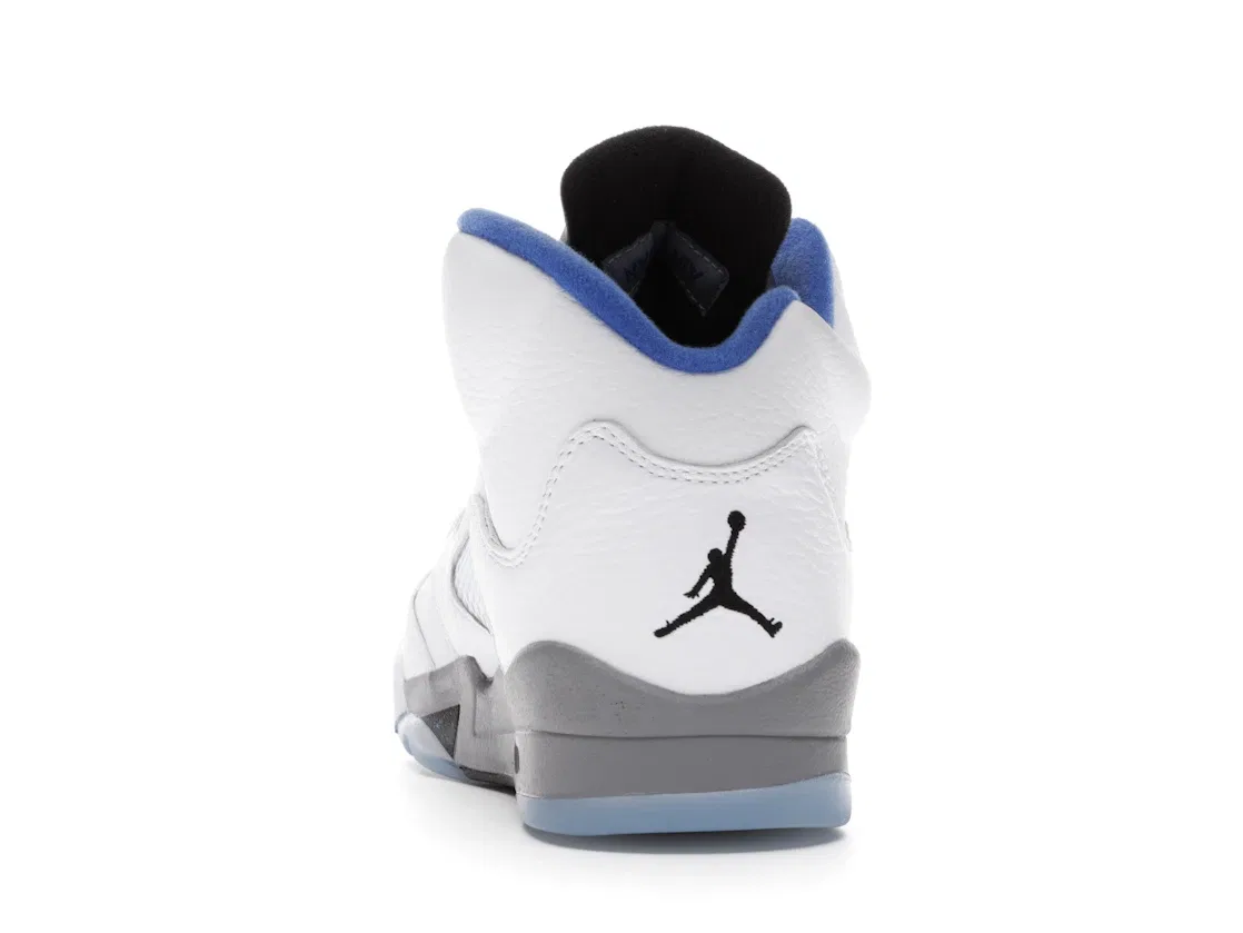 Детские кроссовки Lifestyle с принтом Jordan 5 Retro Jordan, White/Stealth- Black-Hyper-Royal — фото 4