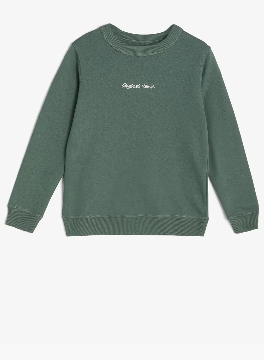 Свитшот с вышивкой Jack & Jones Junior, зеленый