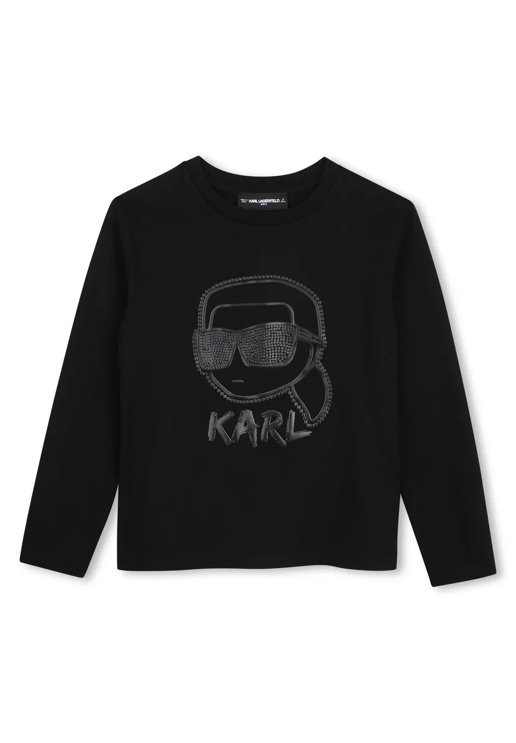 Футболка с длинным рукавом унисекс - топ с длинным рукавом Karl Lagerfeld Kids, Black — фото 2