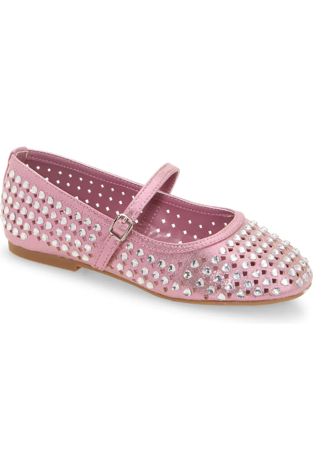 Туфли детские мэри-джейн с перфорацией Farrah Nordstrom, Pink Metallic