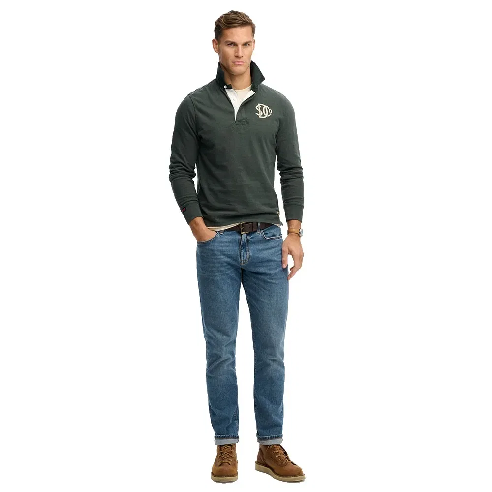 Поло с длинным рукавом Vintage Athletic Rugby Superdry, зеленый — фото 4