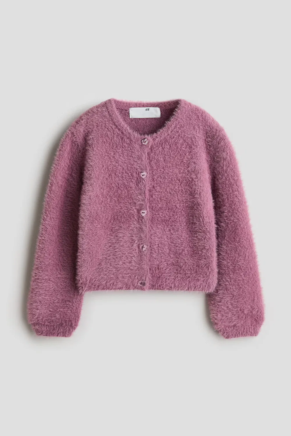 Пушистый кардиган H&M, Dunkles Mattlila