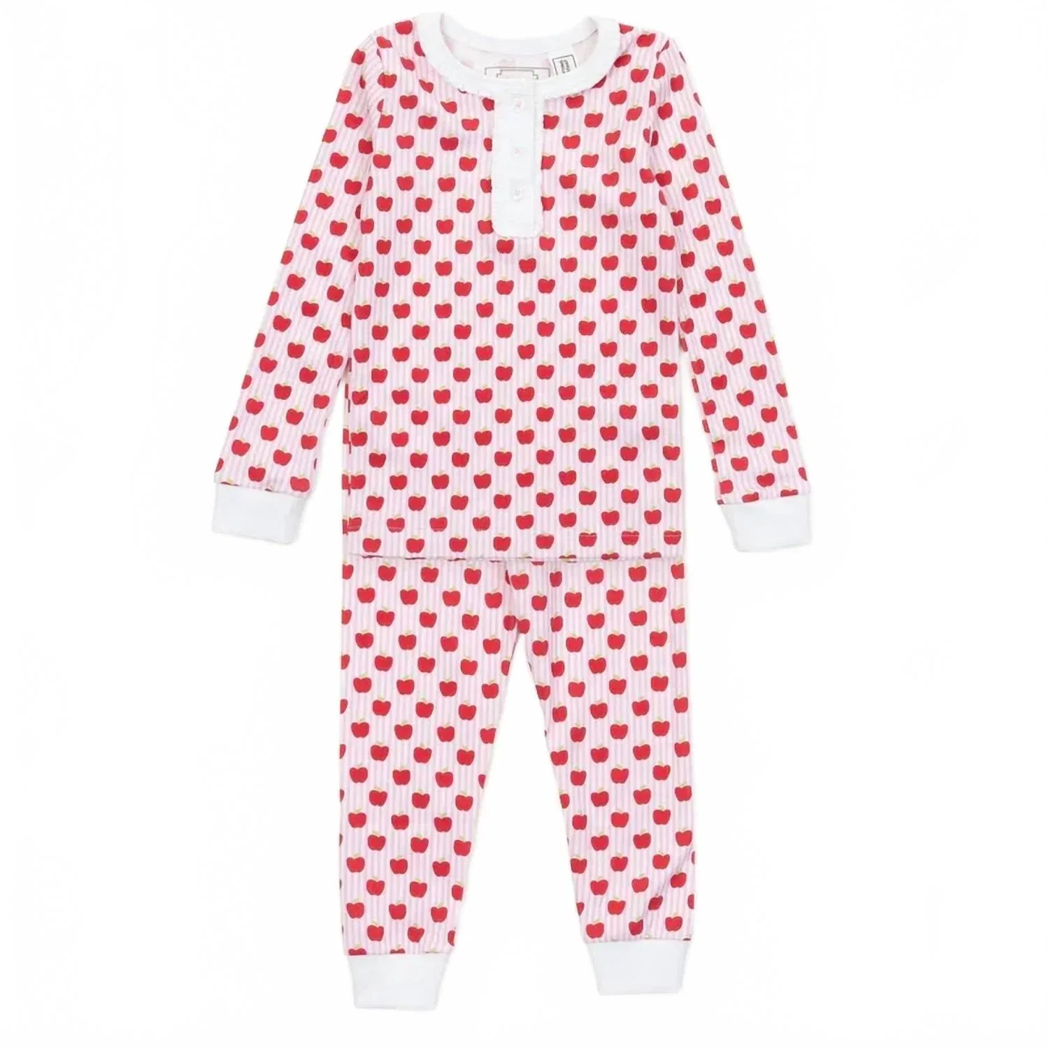 Детский комплект пижамы с принтом Schoolhouse Apples Pink lila + hayes, Schoolhouse Apples Pink