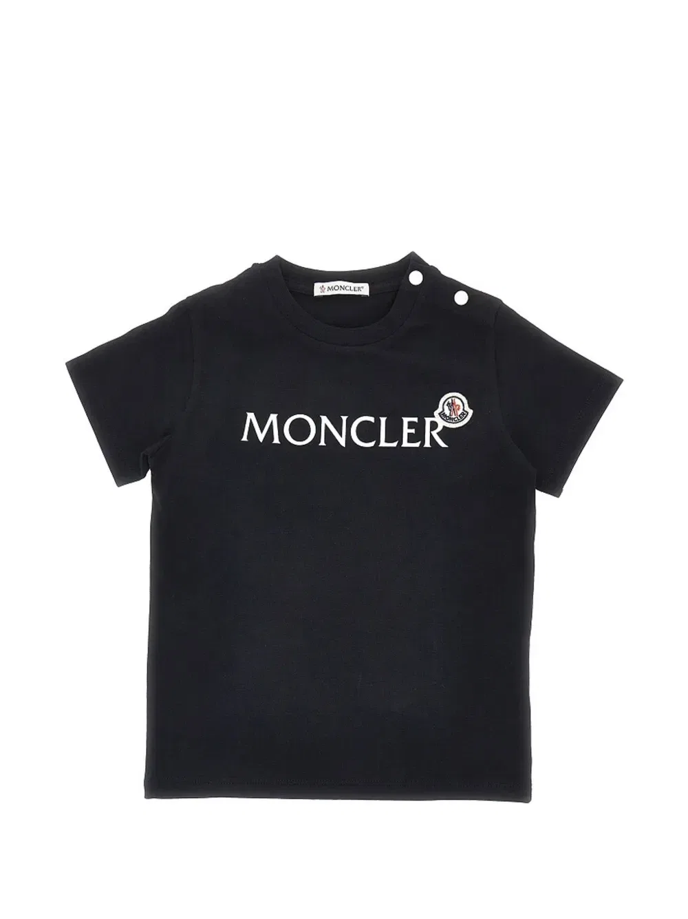 Футболка с логотипом на кнопках Moncler, черный