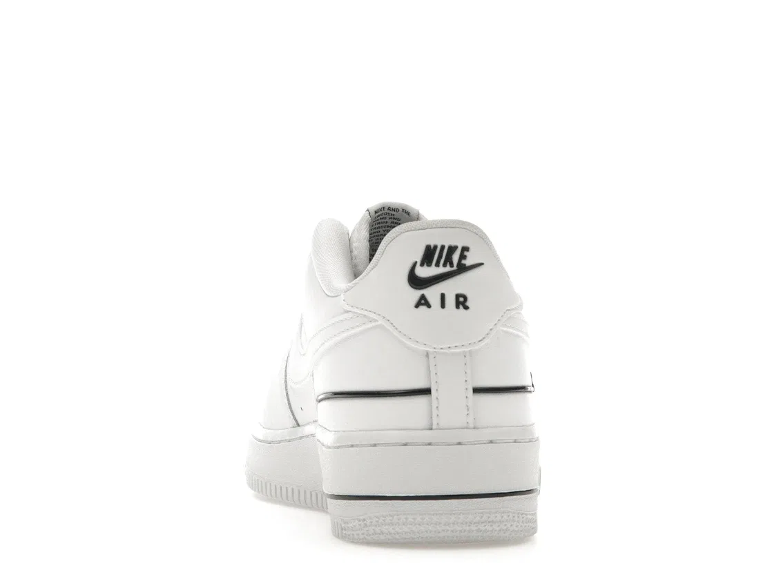 Детские кроссовки для мальчиков и девочек с перфорированным носком Nike Air Force 1 LV8 3, White/Black/White — фото 4