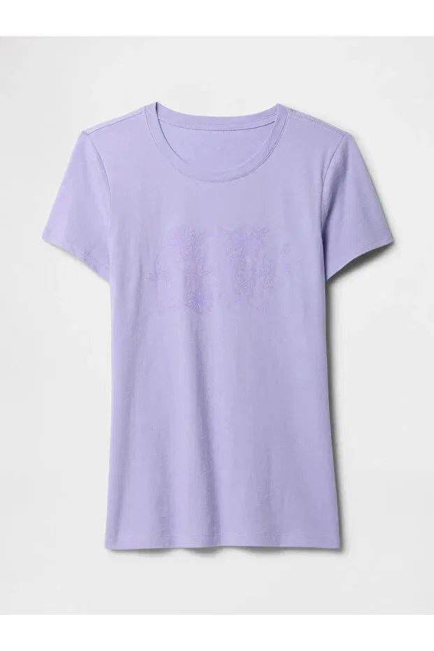 Женская футболка с принтом Gap, Lilac — фото 2