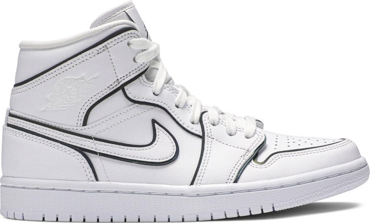 Кроссовки Wmns Air Jordan 1 Mid SE Iridescent Trim, белый