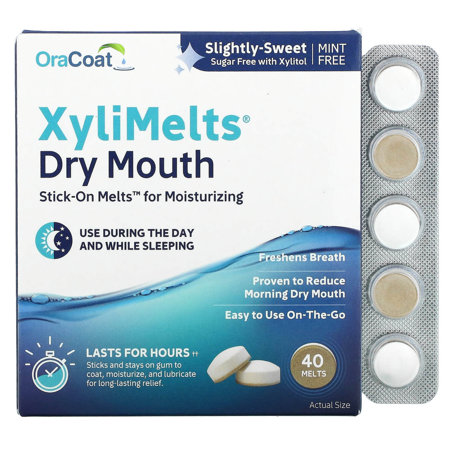 

Средство OraCoat XyliMelts от сухости во рту, без мяты, 40 плавок
