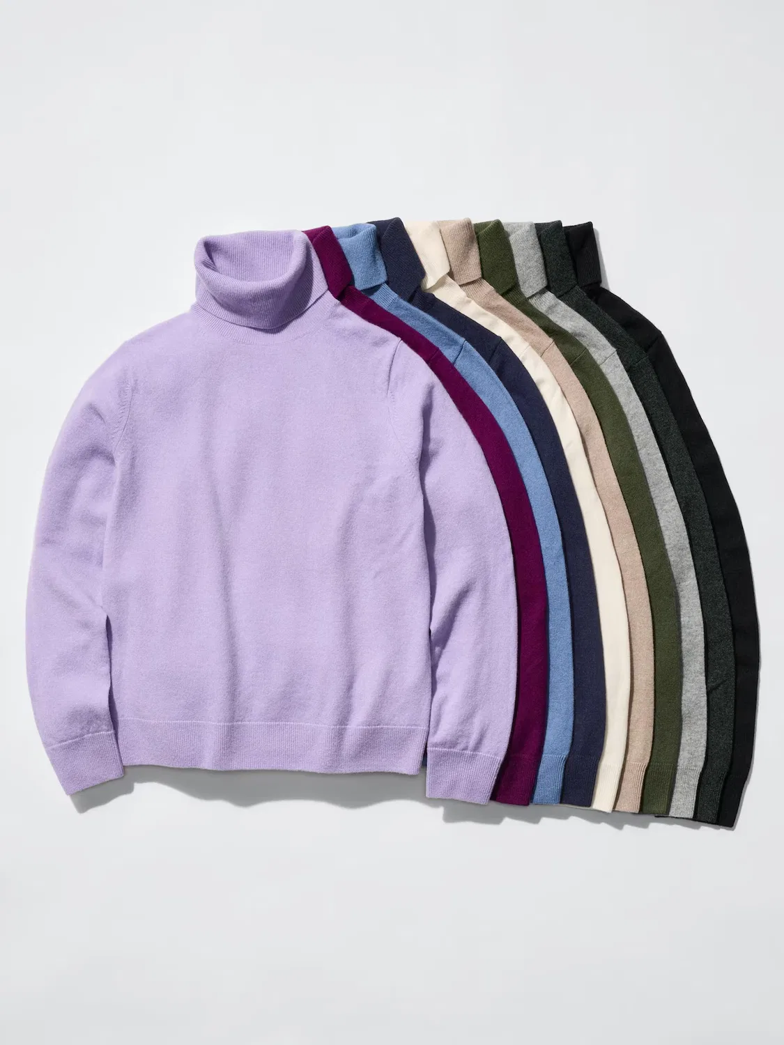Кашемировый свитер Uniqlo, с высоким воротником, черный — фото 4