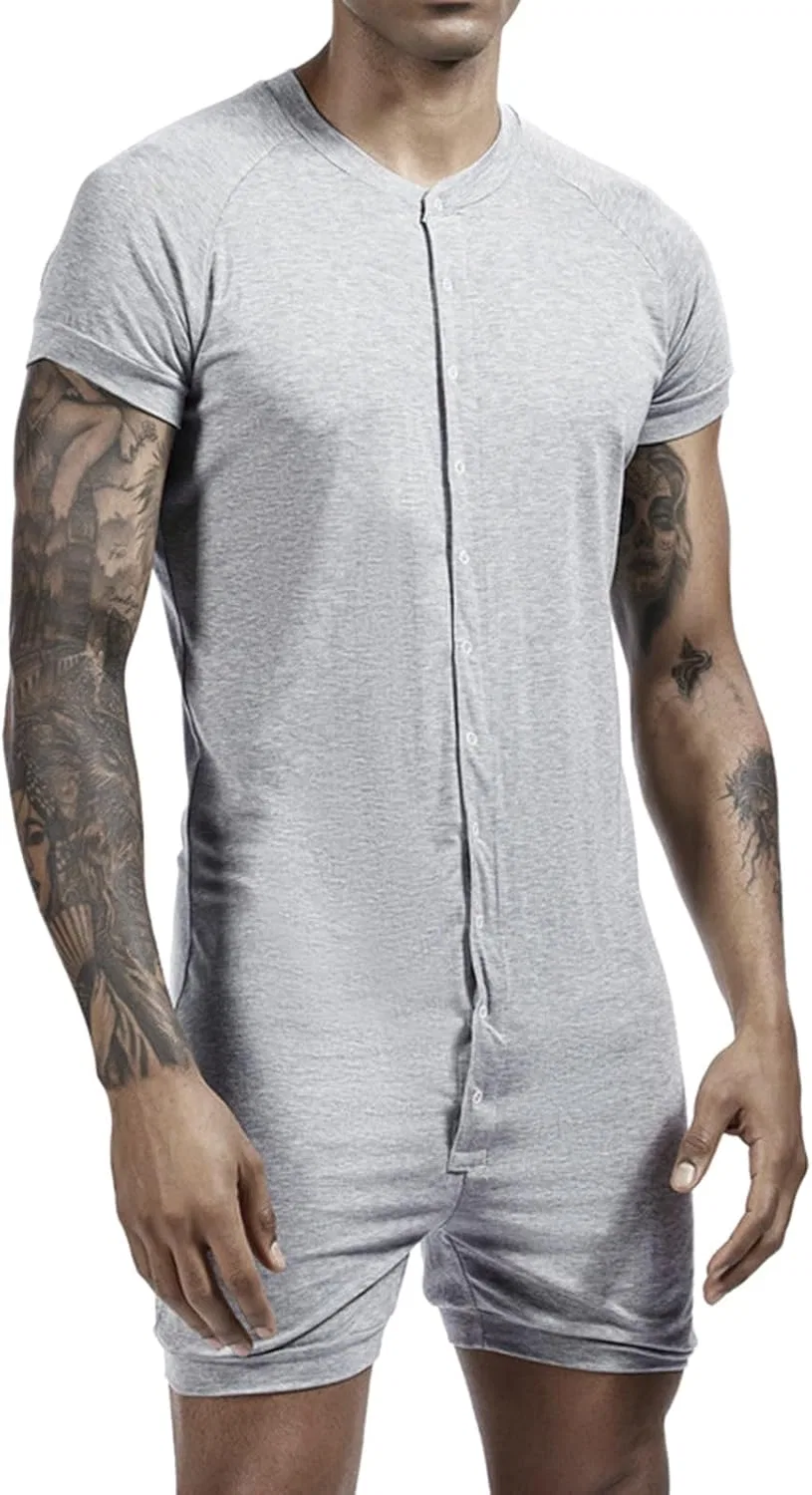 Пижама комбинезон с коротким рукавом, Duohropke, XXL, Gray