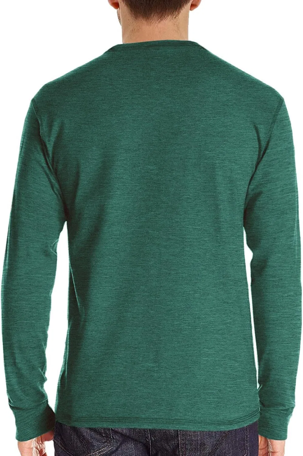 Мужская хлопковая футболка-поло с длинным рукавом Slim Fit, Green — фото 3