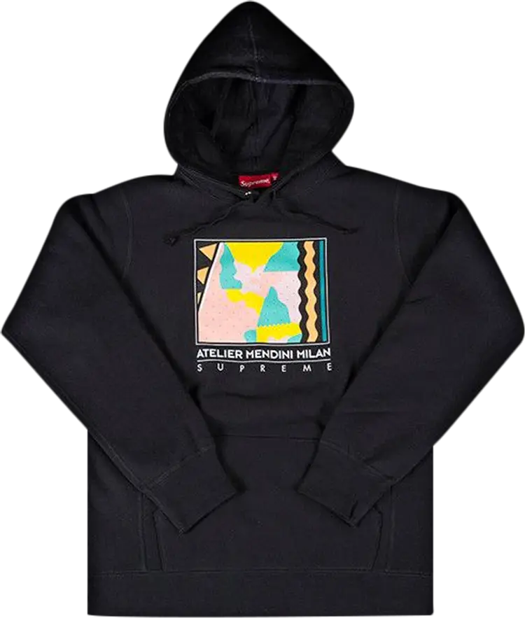 

Толстовка Supreme x Mendini Hooded Sweatshirt 'Black', черный