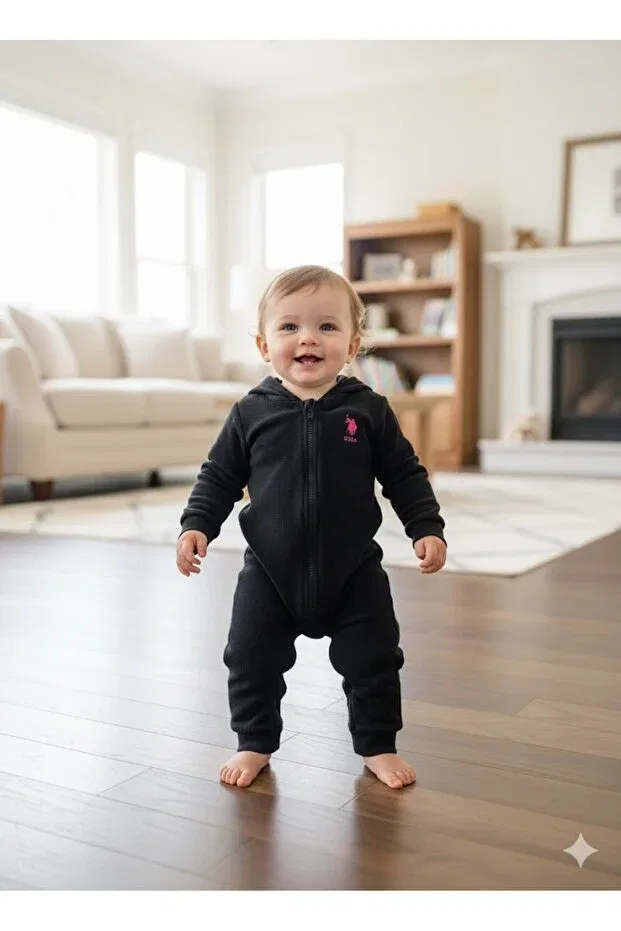 Детский комбинезон для мальчиков с длинным рукавом U.S. Polo Assn., Black